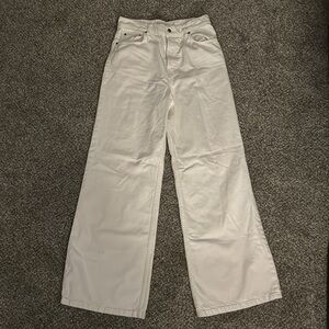 Zara The Trute White Wide Leg Jeans